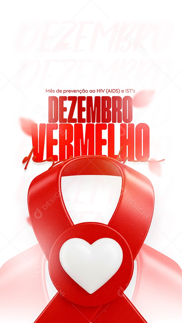 Story Dezembro Vermelho Mês de Prevenção a HIV Aids Media PSD Editável