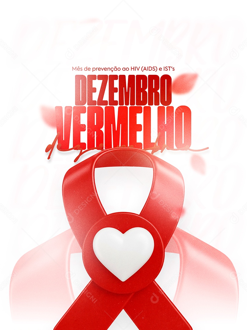 Dezembro Vermelho Mês de Prevenção a HIV Aids Media PSD Editável