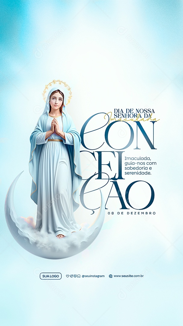Story Dia de Nossa Senhora Da Imaculada Conceição 8 de Dezembro Social Media PSD Editável