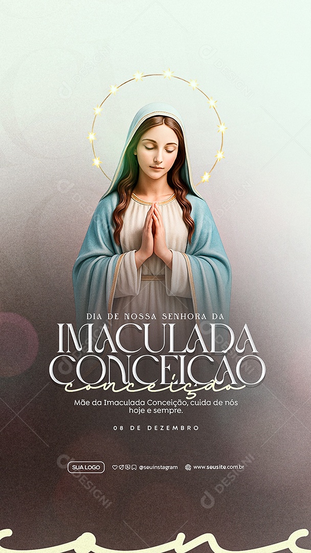 Story Dia de Nossa Senhora Da Imaculada Conceição 8 de Dezembro Social Media PSD Editável