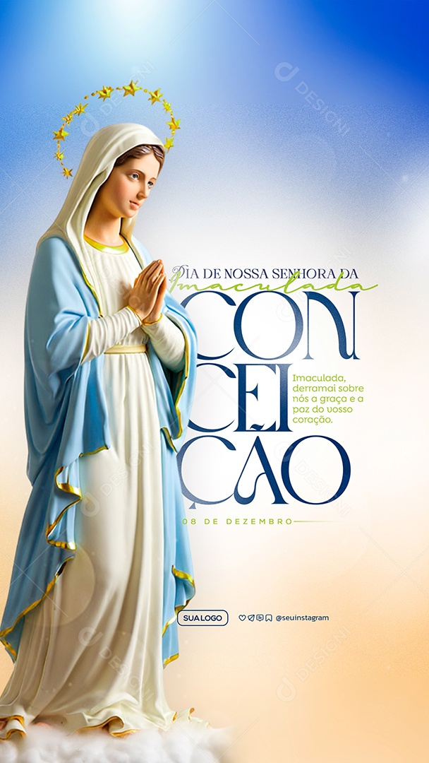 Story Dia de Nossa Senhora Da Imaculada Conceição 8 de Dezembro Social Media PSD Editável