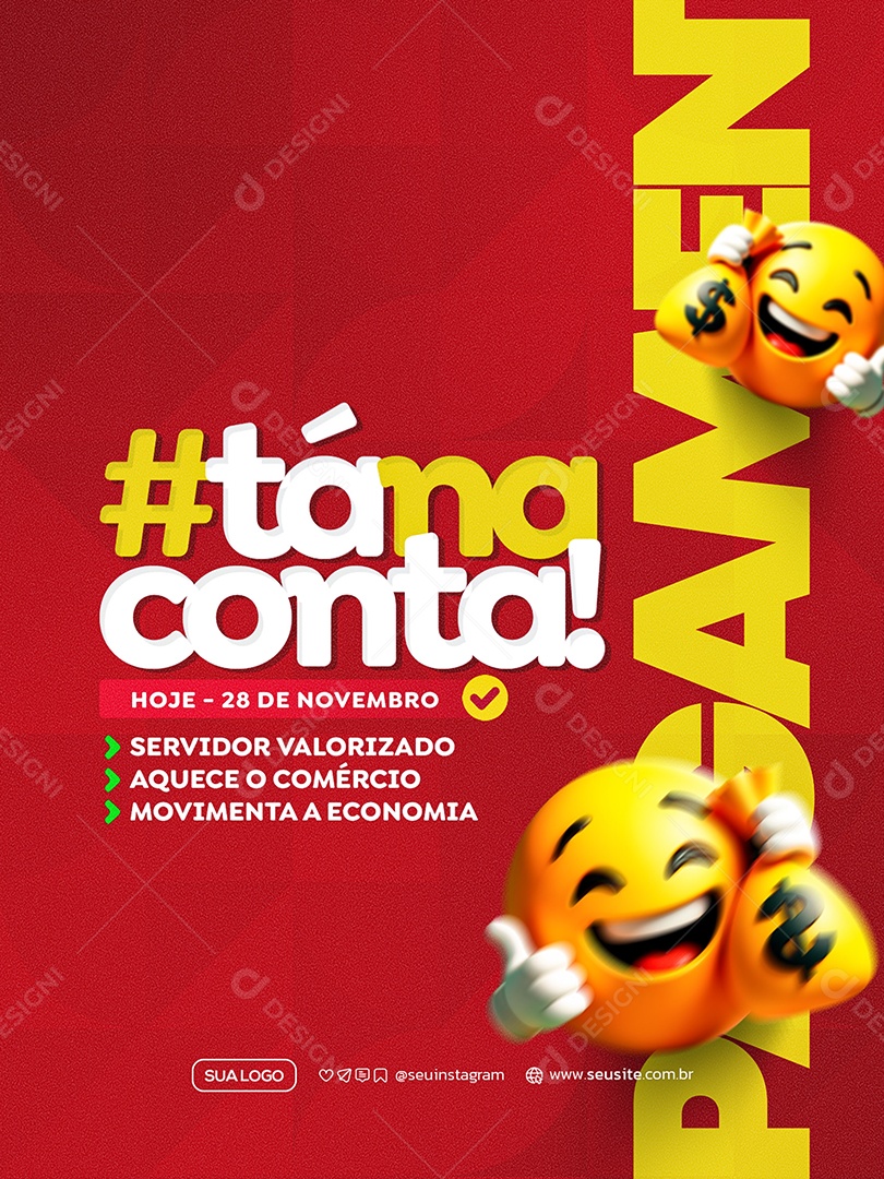 Pagamento Já tá na Conta Social Media PSD Editável