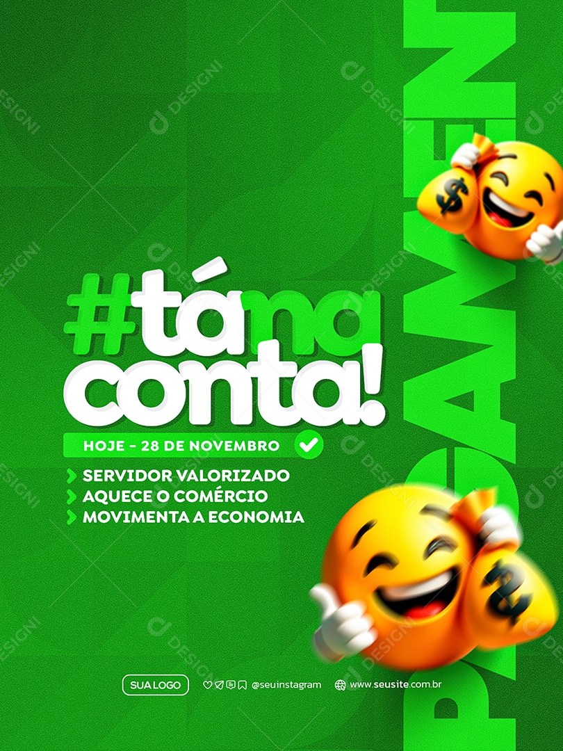 Pagamento Já tá na Conta Social Media PSD Editável