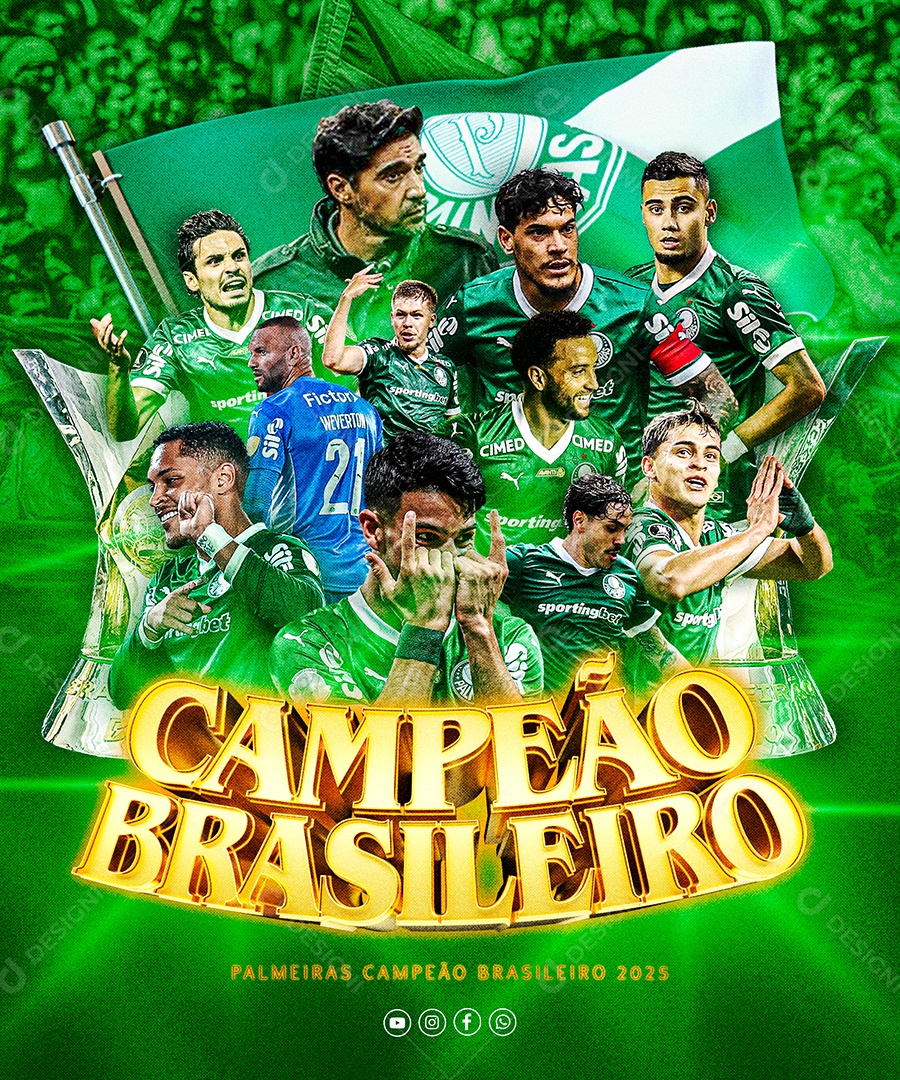Libertadores Palmeiras Campeão Brasileiro ocial Media PSD Editável