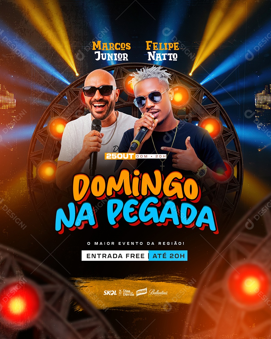 Flyer para Evento Show Artistas PSD Editável