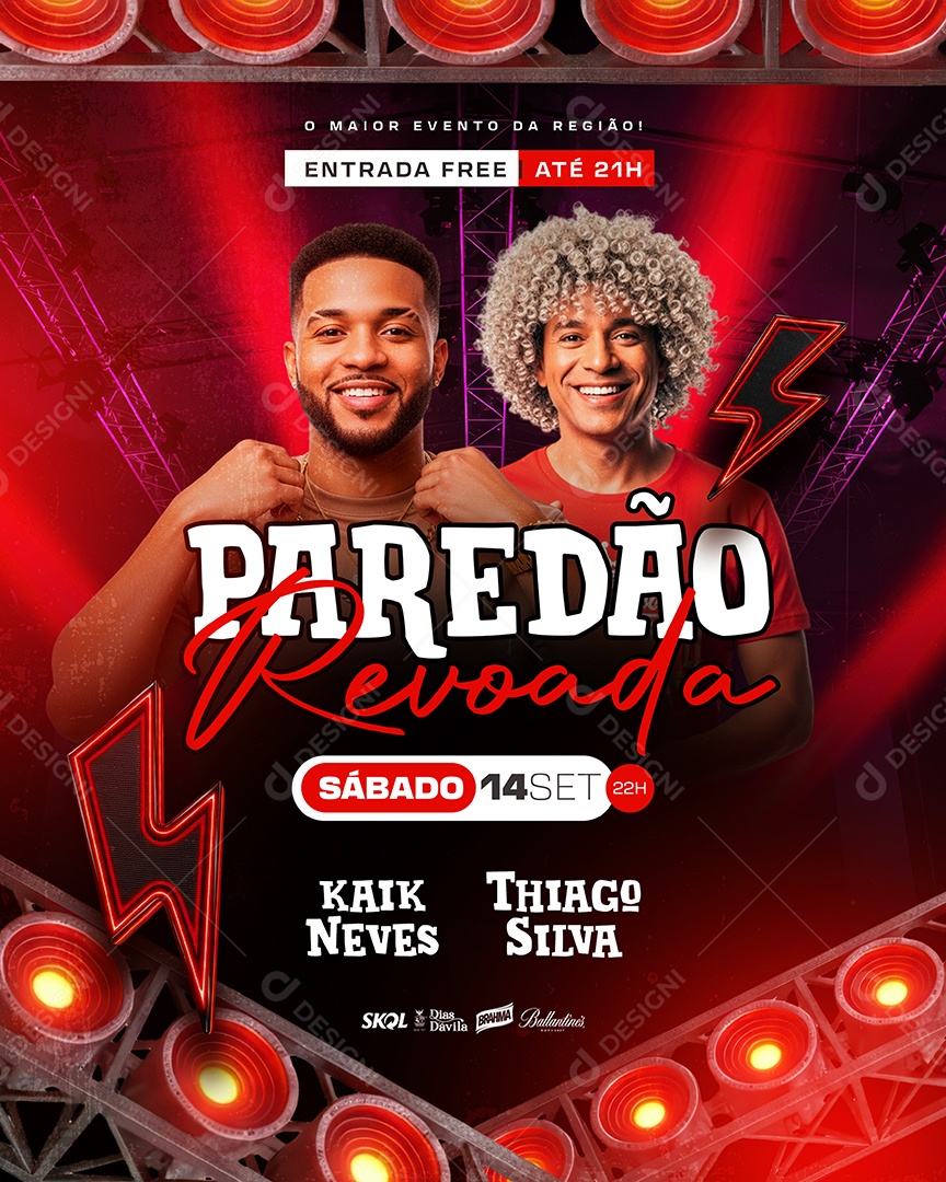 Flyer para Evento Show Artistas PSD Editável