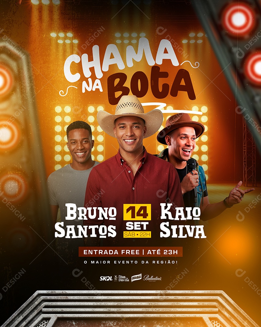 Flyer Para Evento Show Artistas PSD Editável