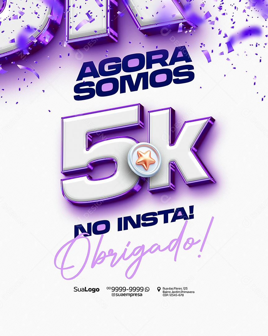 Social Media 5k de Seguidores no Instagram PSD Editável