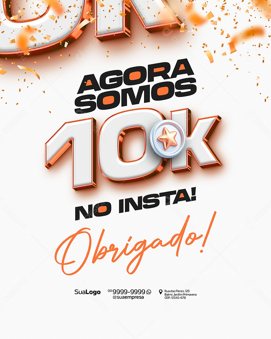 Social Media 10k de Seguidores no Instagram PSD Editável