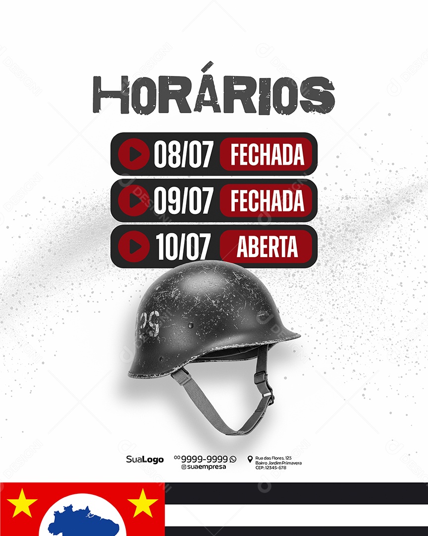 Social Media Dia da Revolução Constitucionalista 1932 PSD Editável