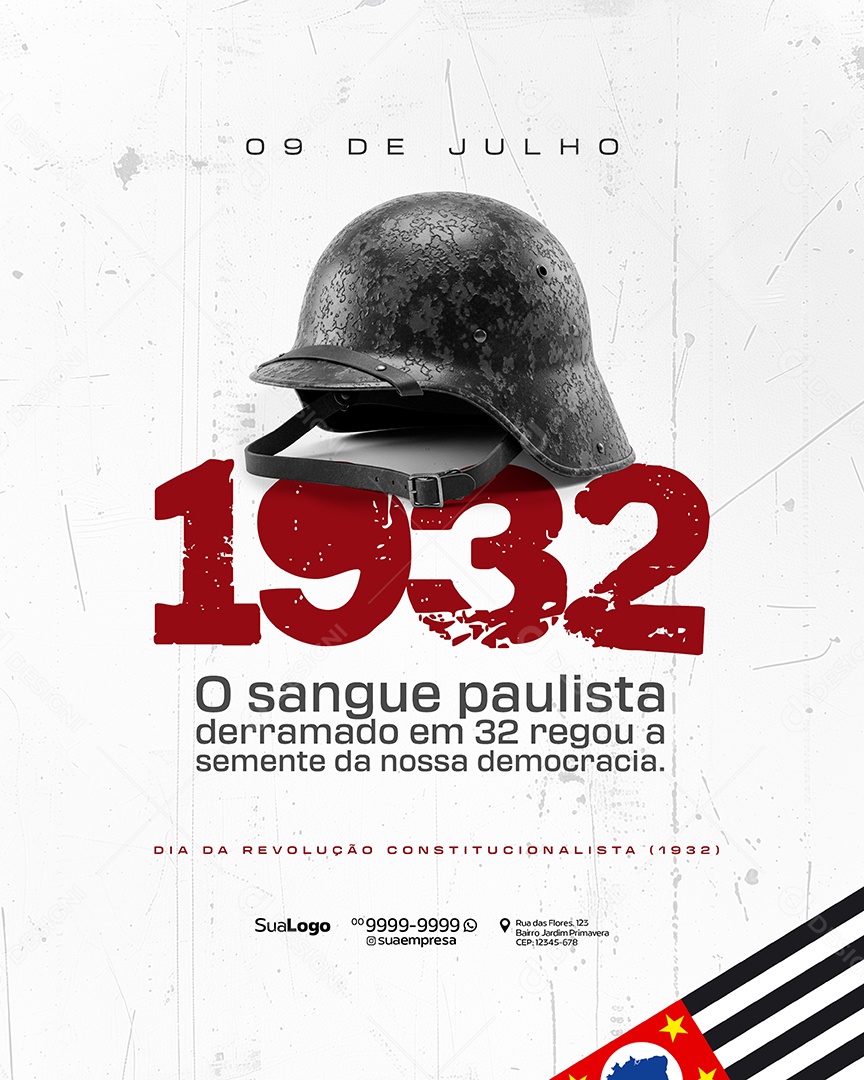 Social Media Dia da Revolução Constitucionalista 1932 PSD Editável