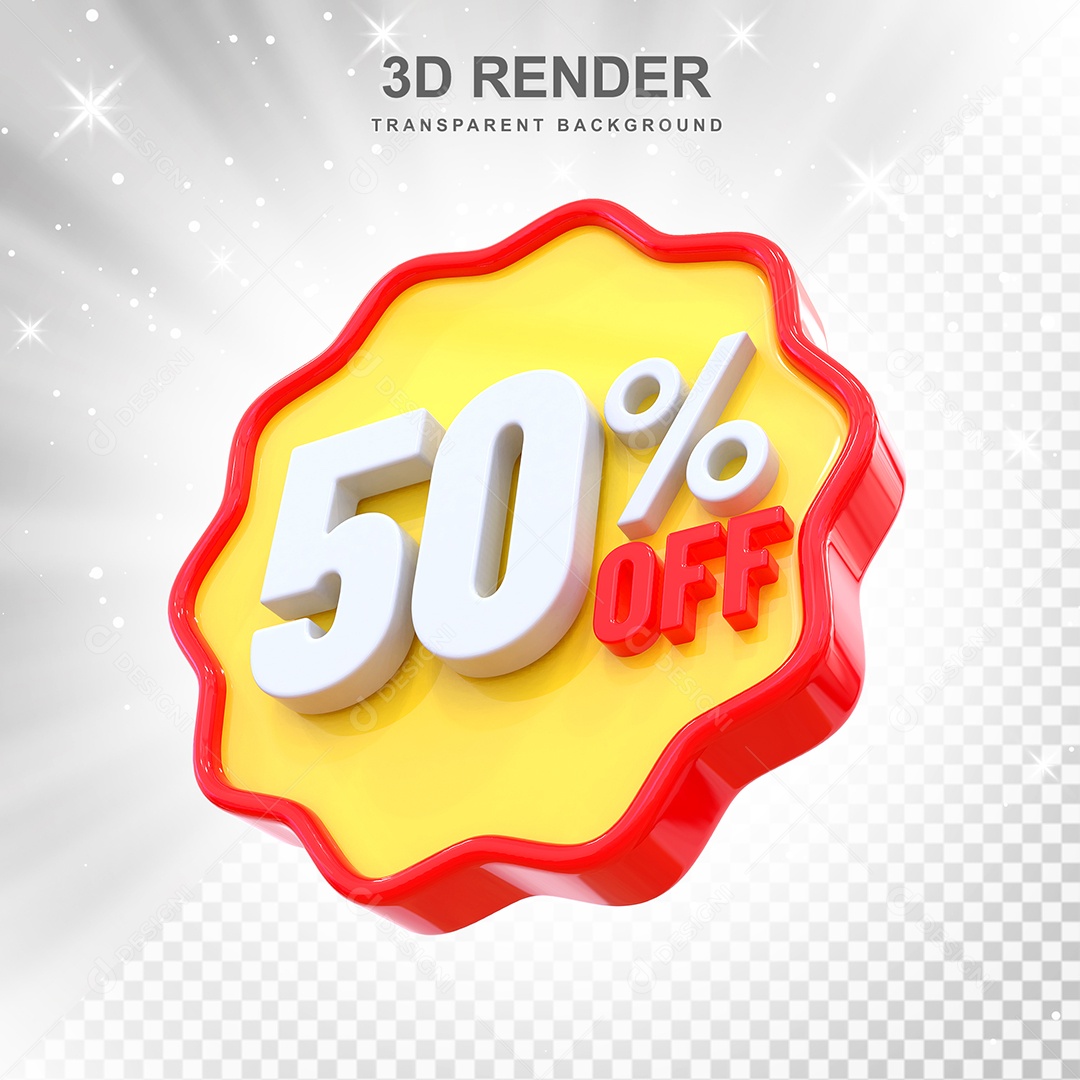 Número 95% Elemento 3D Amarelo Vermelho E Branco para Composição PSD