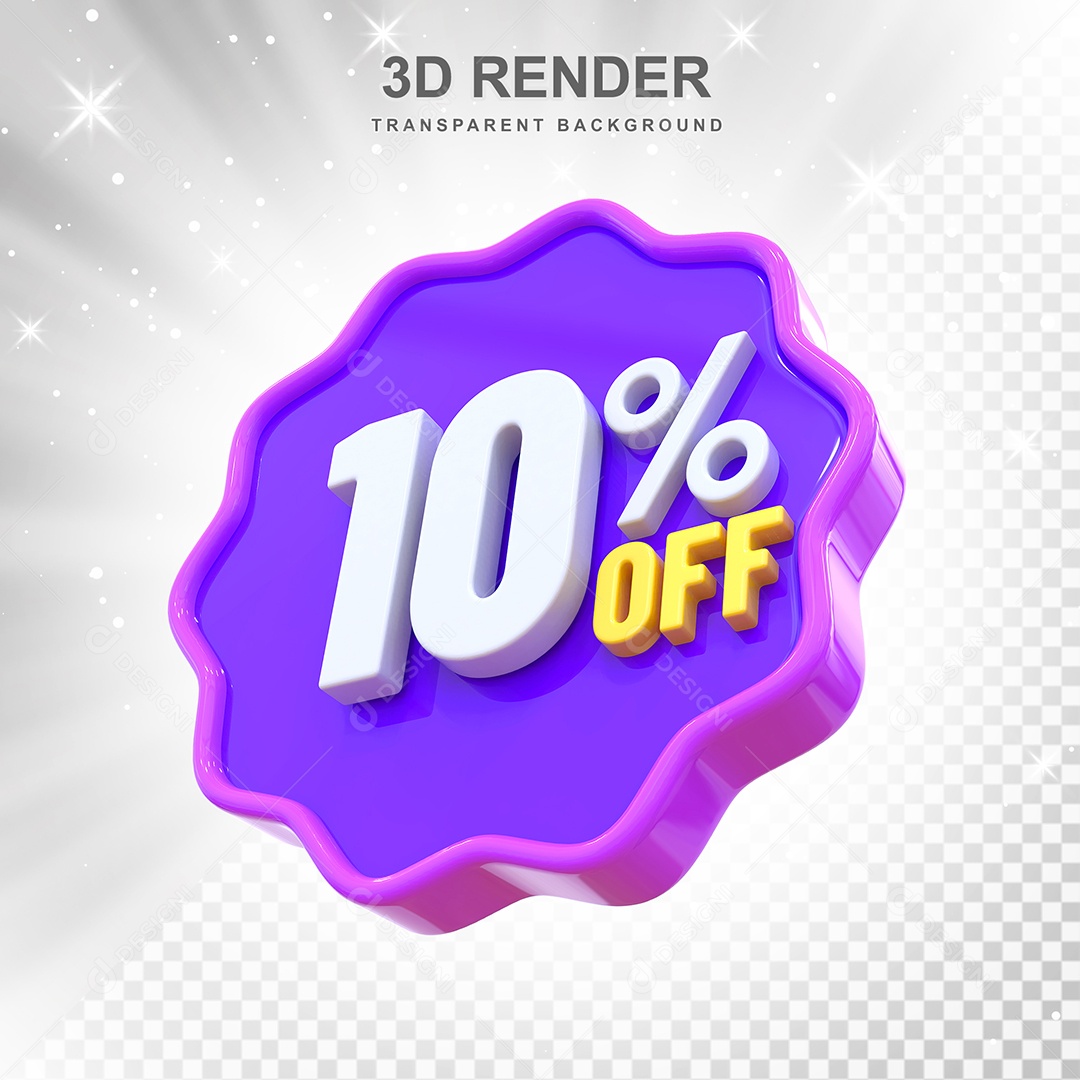 Número % Elemento 3D Roxo E Branco para Composição PSD