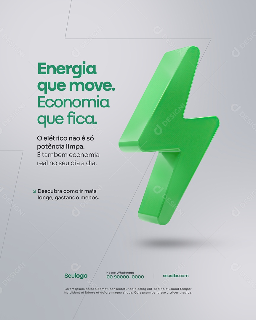 Concessionária Carros Elétricos Energia Que Move Economia Que Fica Social Media PSD Editável