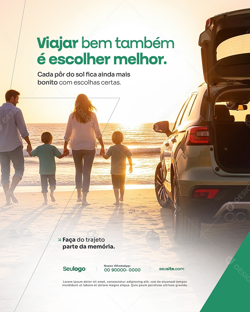 Concessionária Carros Elétricos Viajar Bem Também é Escolher Melhor Social Media PSD Editável
