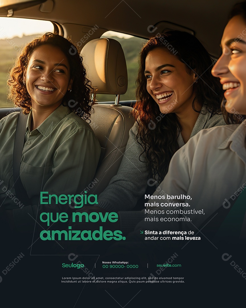 Concessionária Carros Elétricos Energia Que Move Amizades Social Media PSD Editável
