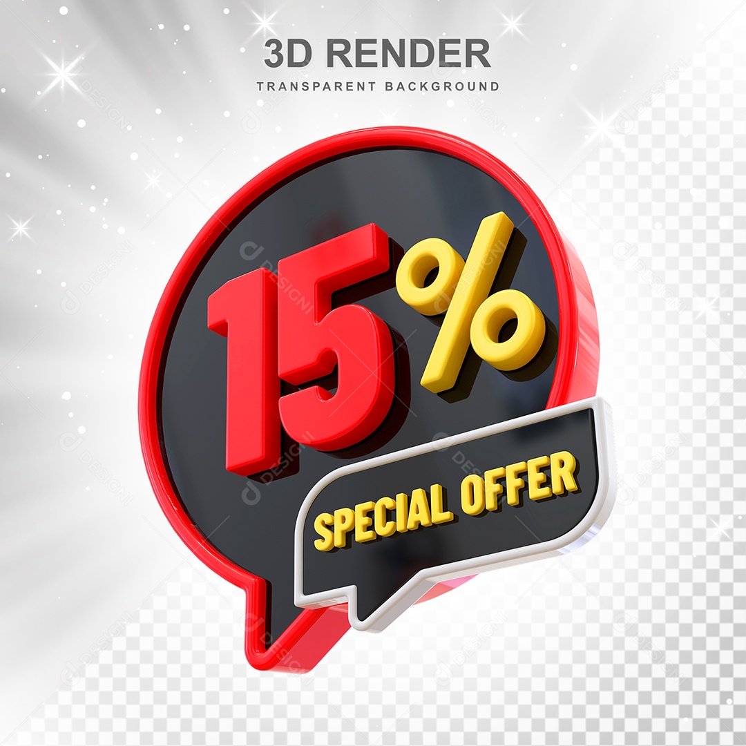 Número % Elemento 3D Amarelo E Verde para Composição PSD