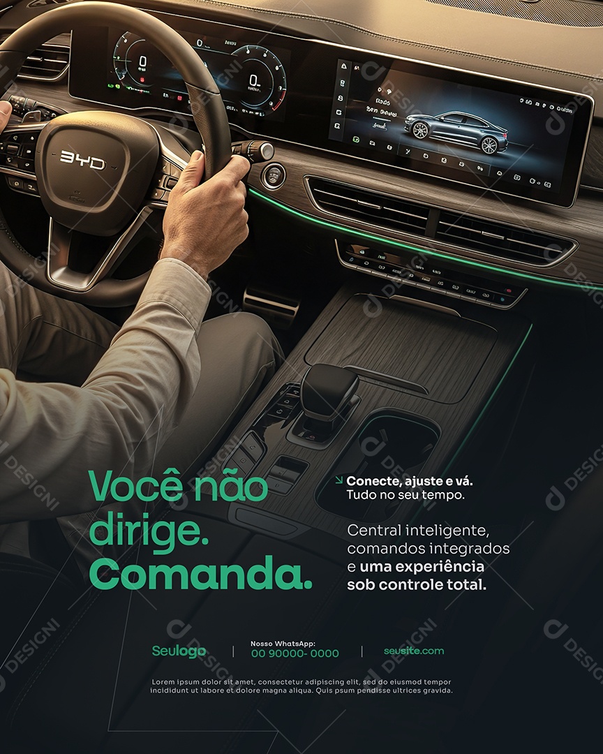 Concessionária Carros Elétricos Você Não Dirige Comanda Social Media PSD Editável