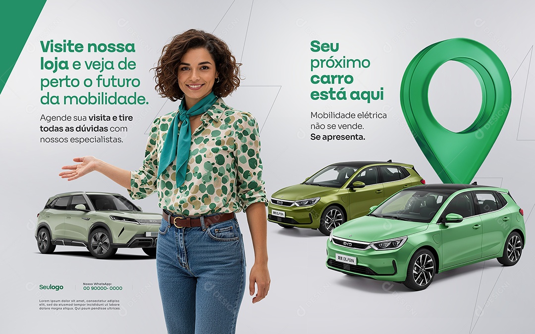 Carrossel Concessionária Carros Elétricos Seu Próximo Carro Está Aqui Social Media PSD Editável