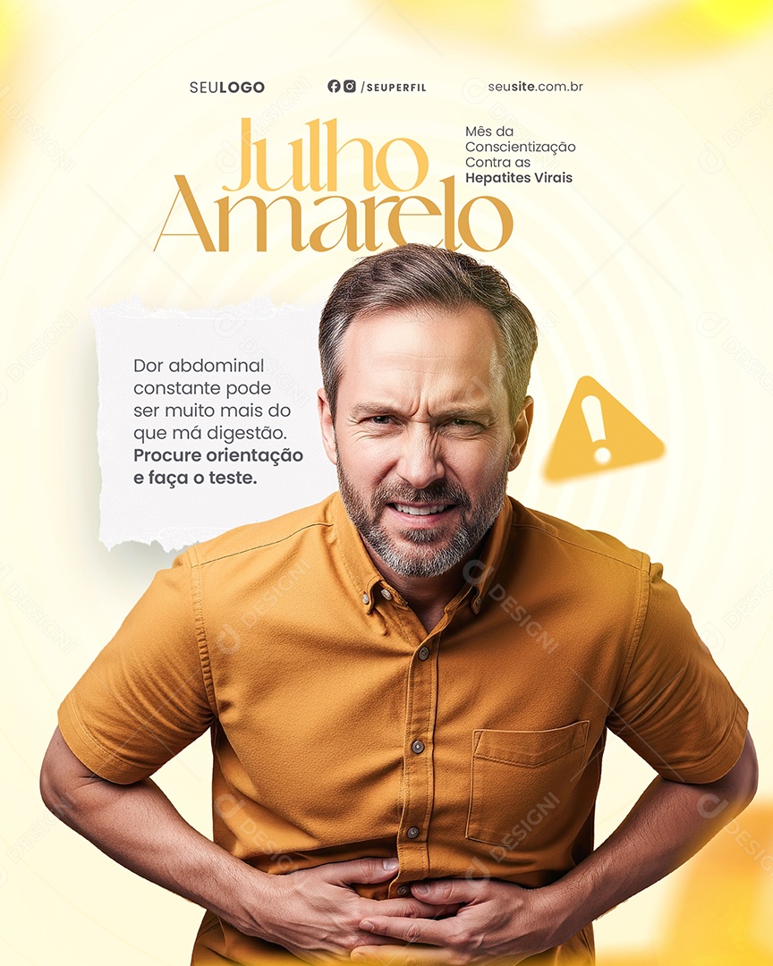 Julho Amarelo Mês da Consciêntização Contra as Hepatites Virais Social Media PSD Editável