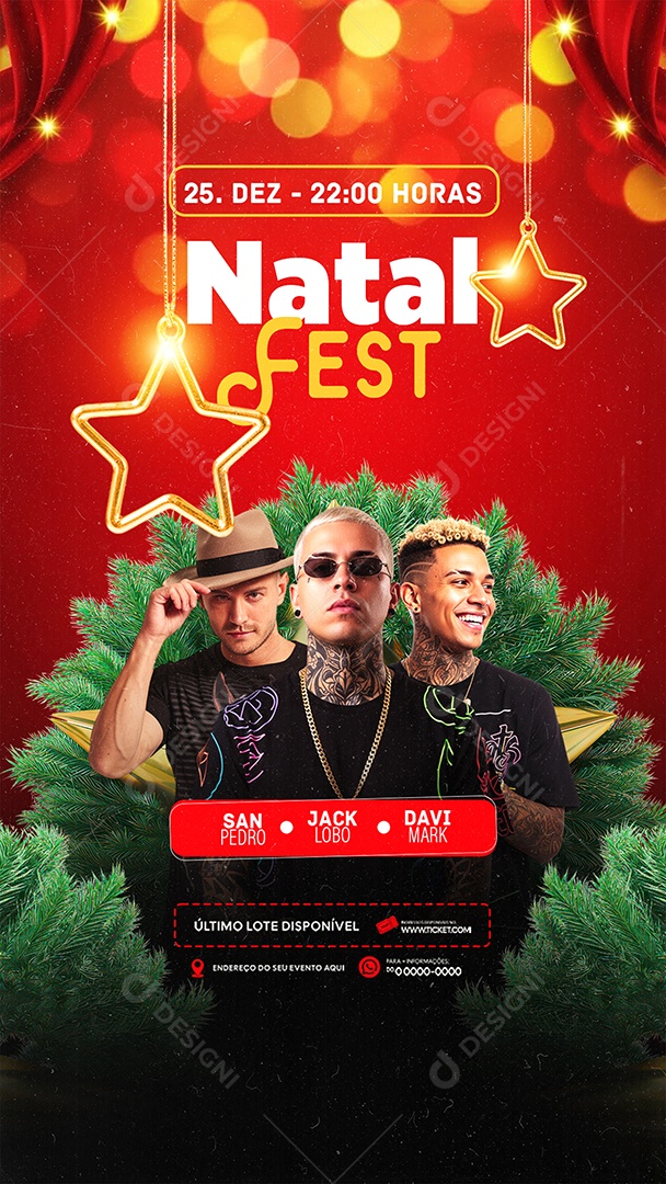 Story Natal Fest Evento Festa Social Media PSD Editável