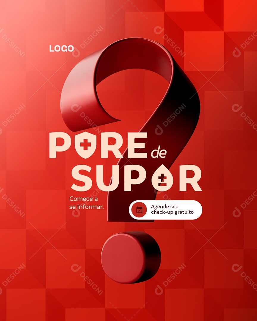 Dezembro Vermelho Pare de Supor Comece a Se Informar Social Media PSD Editável