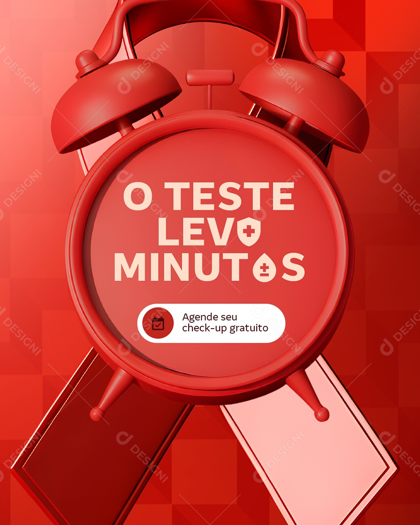 Dezembro Vermelho O Teste Leva Minutos Social Media PSD Editável