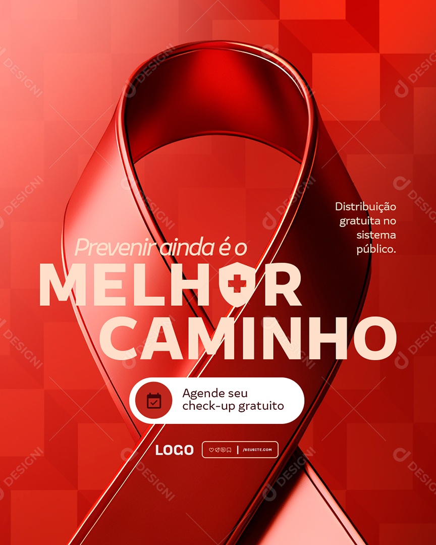 Dezembro Vermelho Prevenir Ainda é o Melhor Caminho Social Media PSD Editável