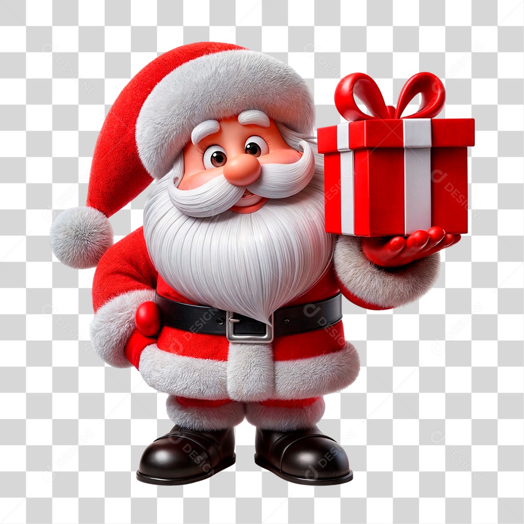 Personagem 3D Papai Noel PNG Transparente