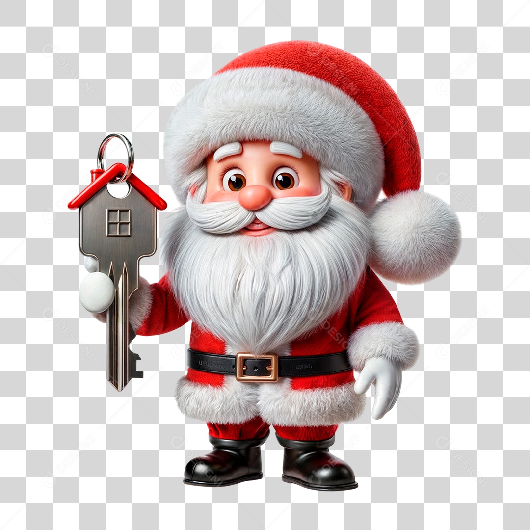 Personagem 3D Papai Noel PNG Transparente
