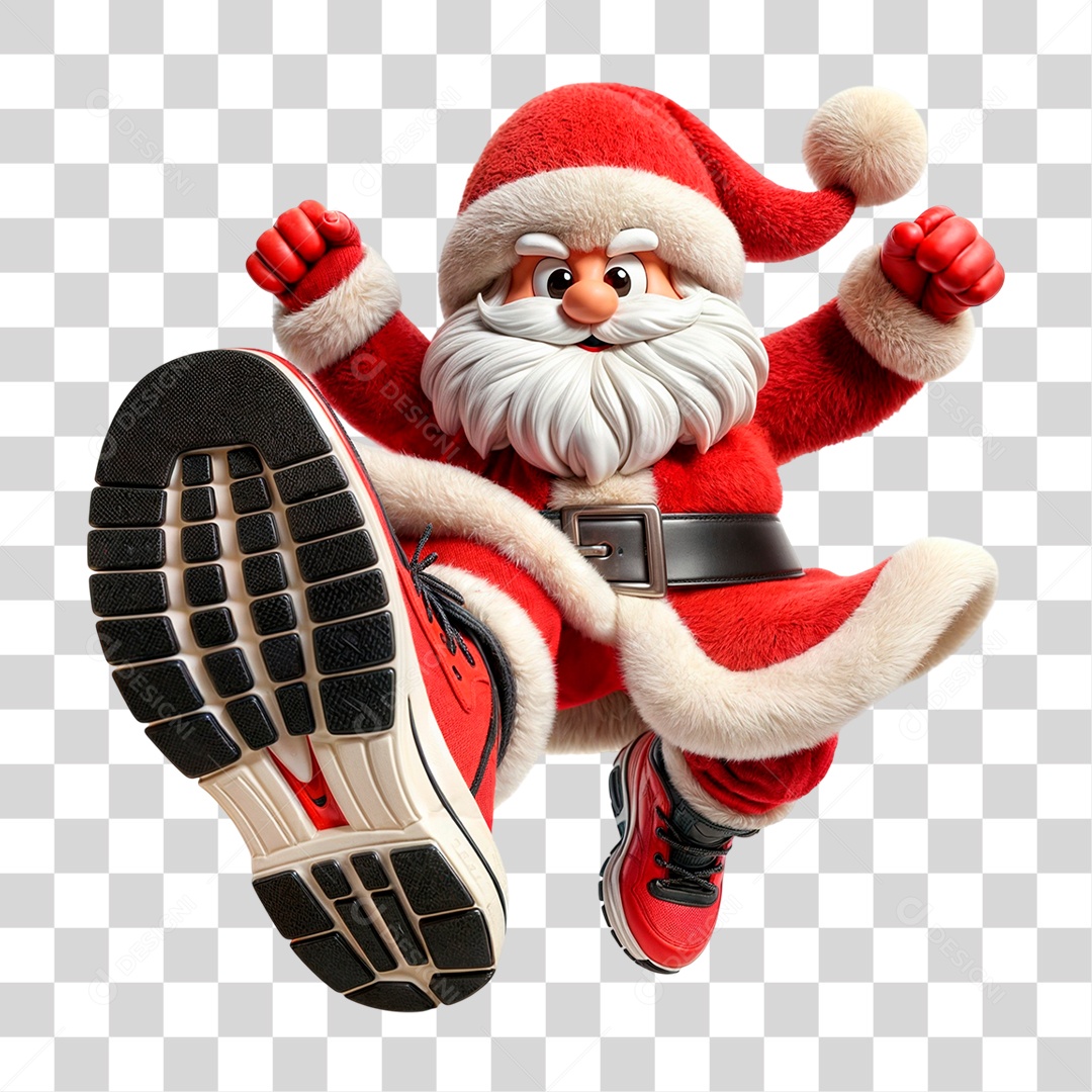 Personagem 3D Papai Noel PNG Transparente