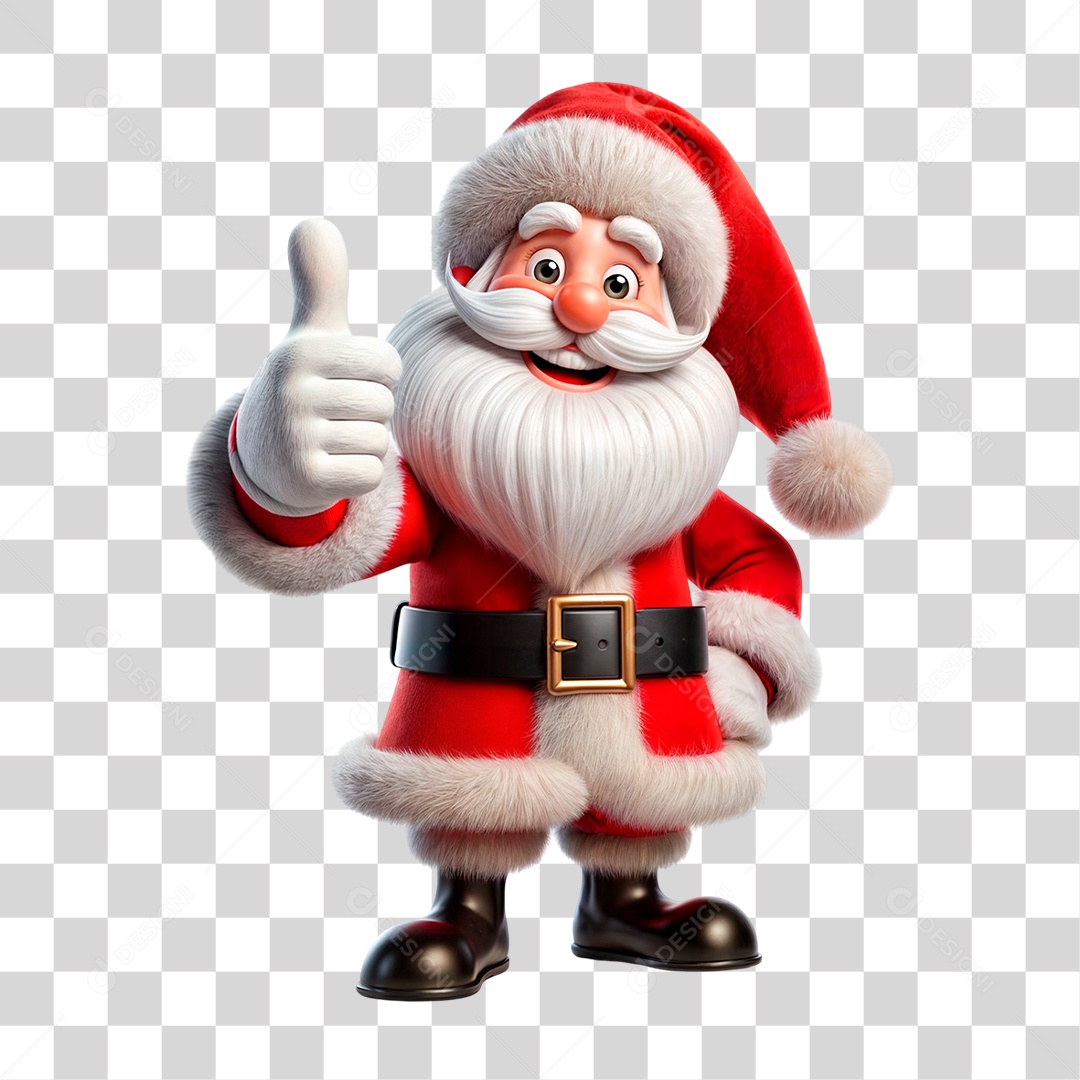 Personagem 3D Papai Noel PNG Transparente