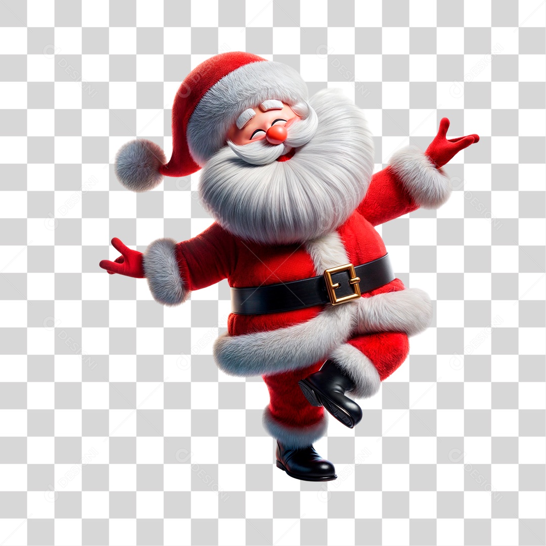 Personagem 3D Papai Noel PNG Transparente