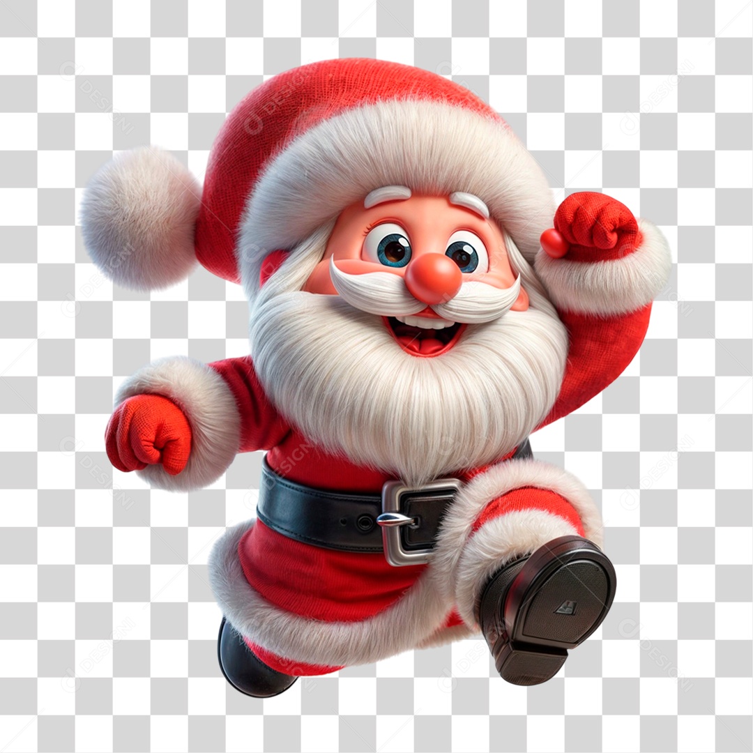Personagem 3D Papai Noel PNG Transparente