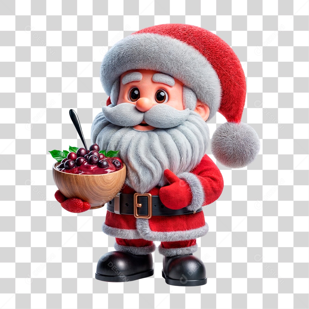 Personagem 3D Papai Noel PNG Transparente