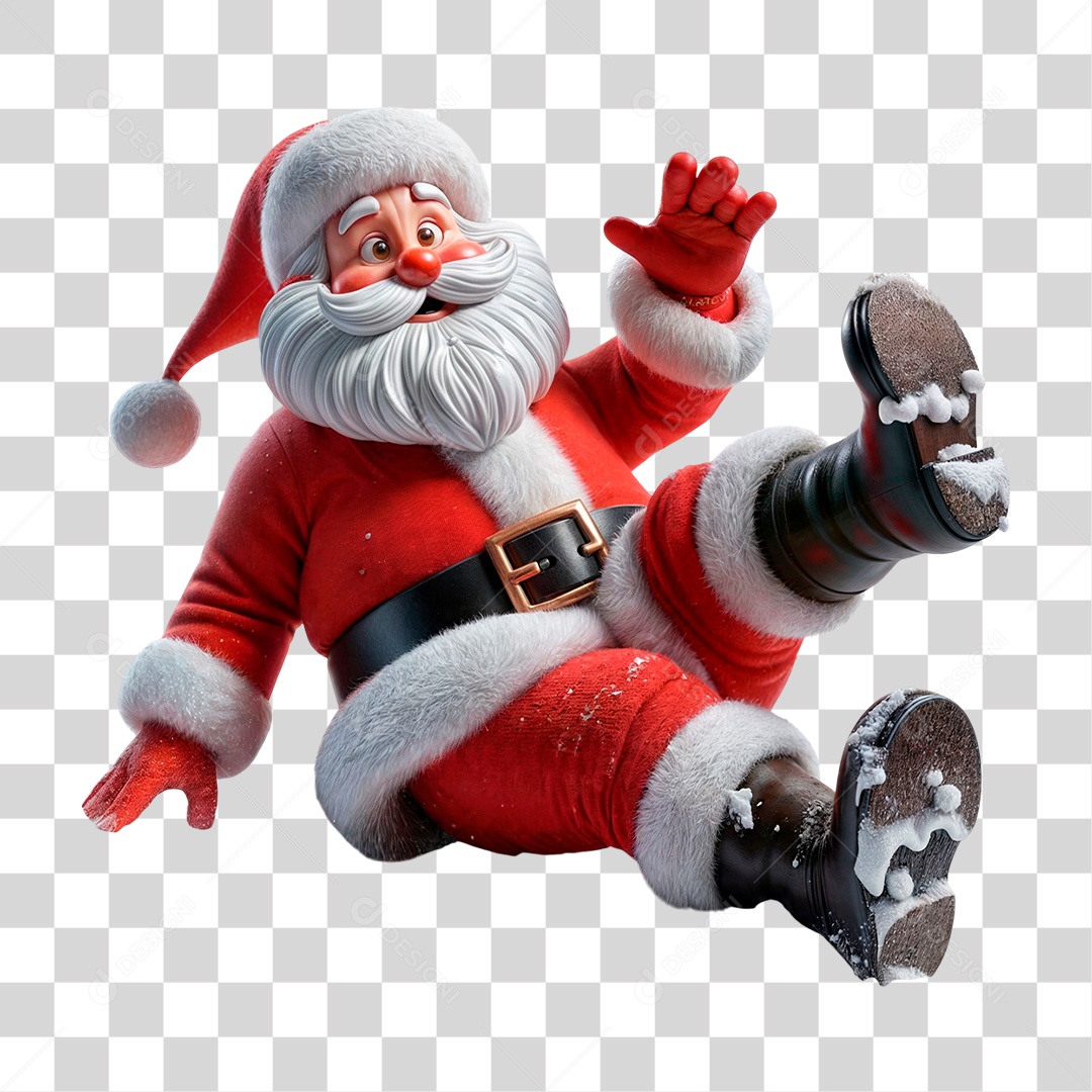 Personagem 3D Papai Noel PNG Transparente