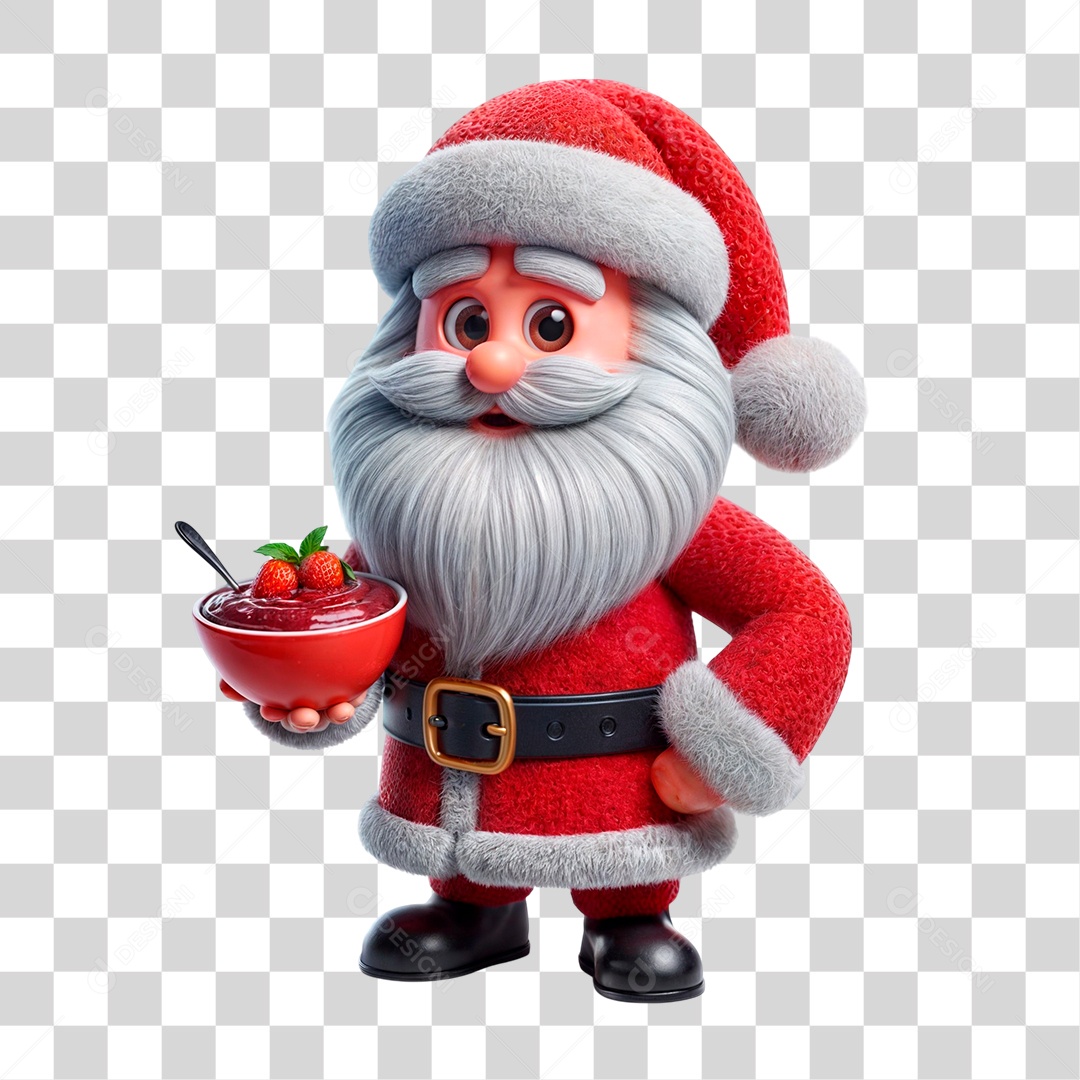 Personagem 3D Papai Noel PNG Transparente