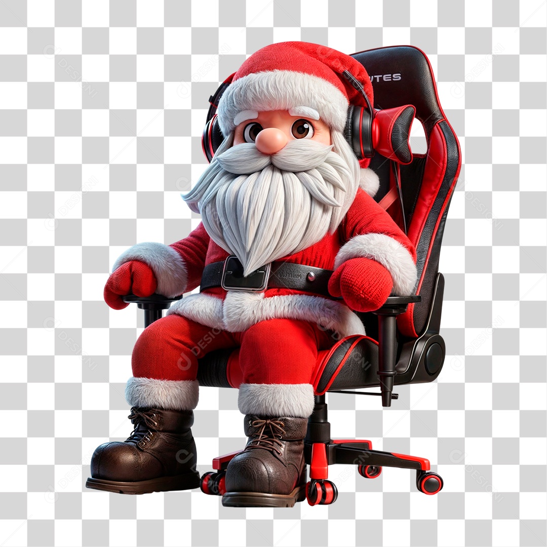 Personagem 3D Papai Noel PNG Transparente