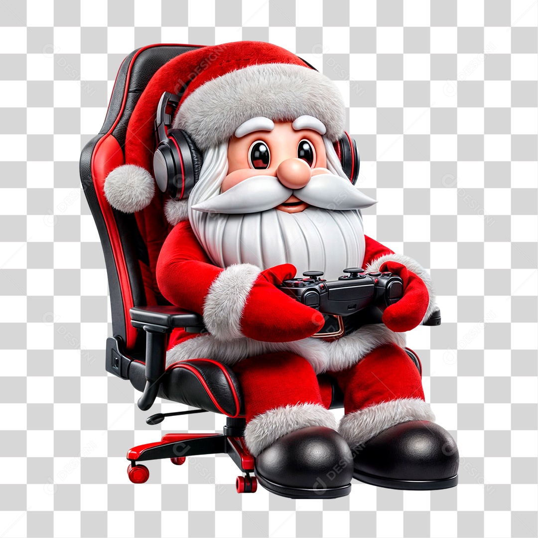 Personagem 3D Papai Noel PNG Transparente