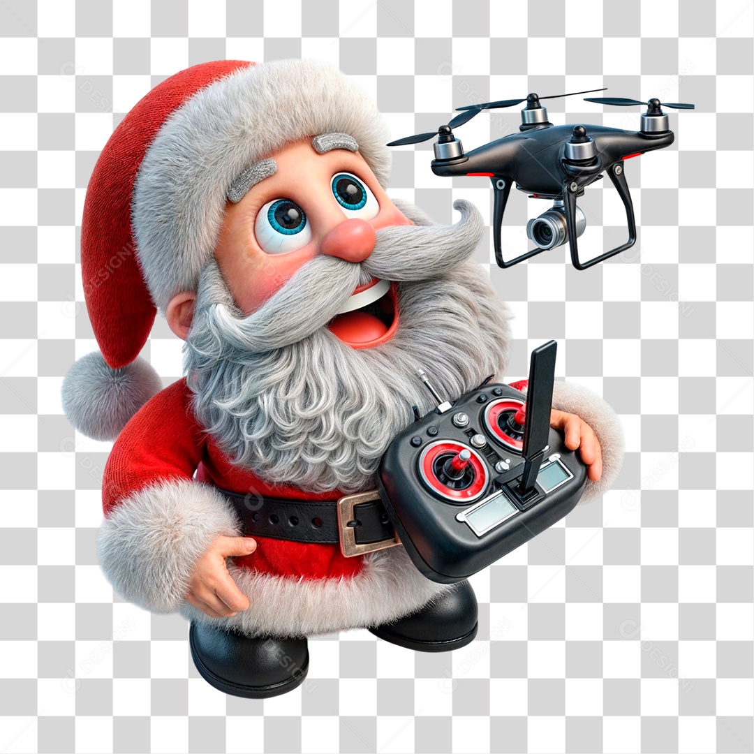Personagem 3D Papai Noel PNG Transparente