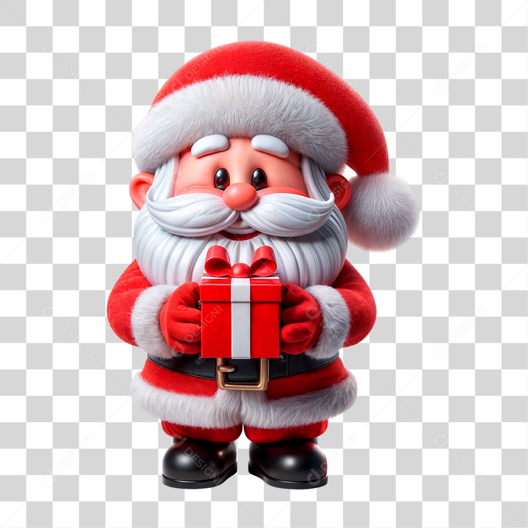 Personagem 3D Papai Noel PNG Transparente