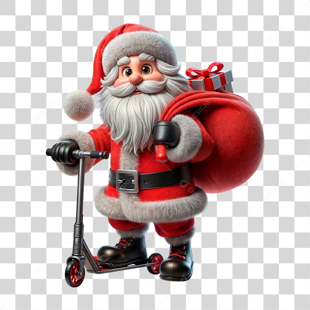 Personagem 3D Papai Noel PNG Transparente