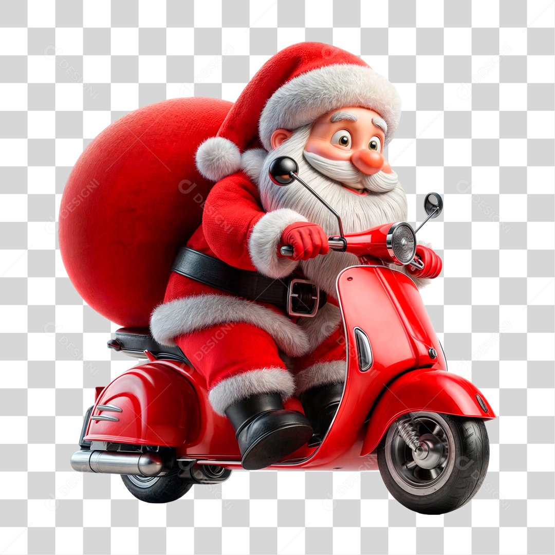 Personagem 3D Papai Noel PNG Transparente