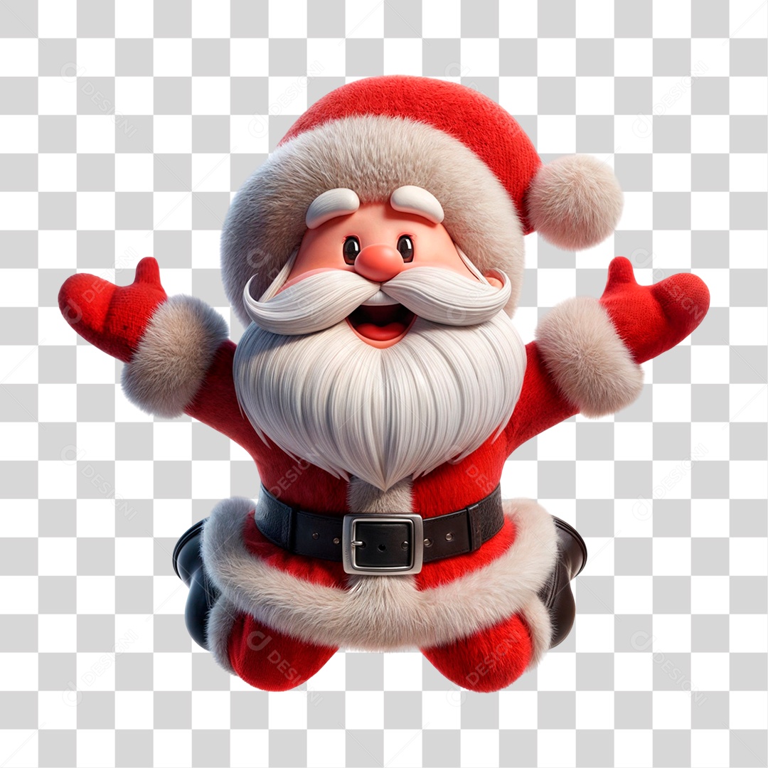 Personagem 3D Papai Noel PNG Transparente