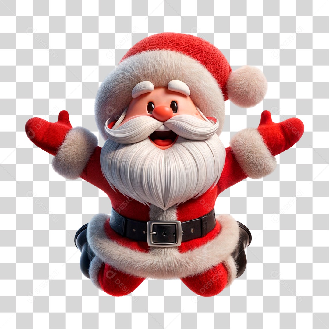 Personagem 3D Papai Noel PNG Transparente