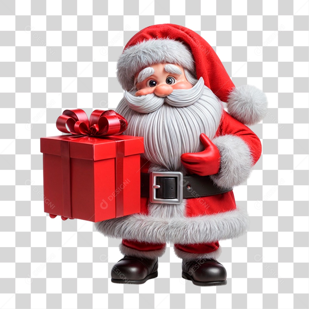 Personagem 3D Papai Noel PNG Transparente