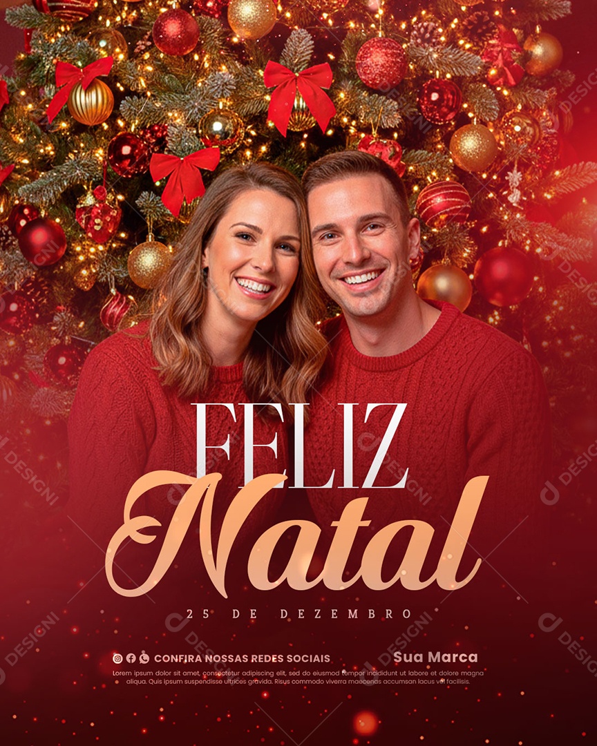Feliz Natal 25 de Dezembro Social Media PSD Editável