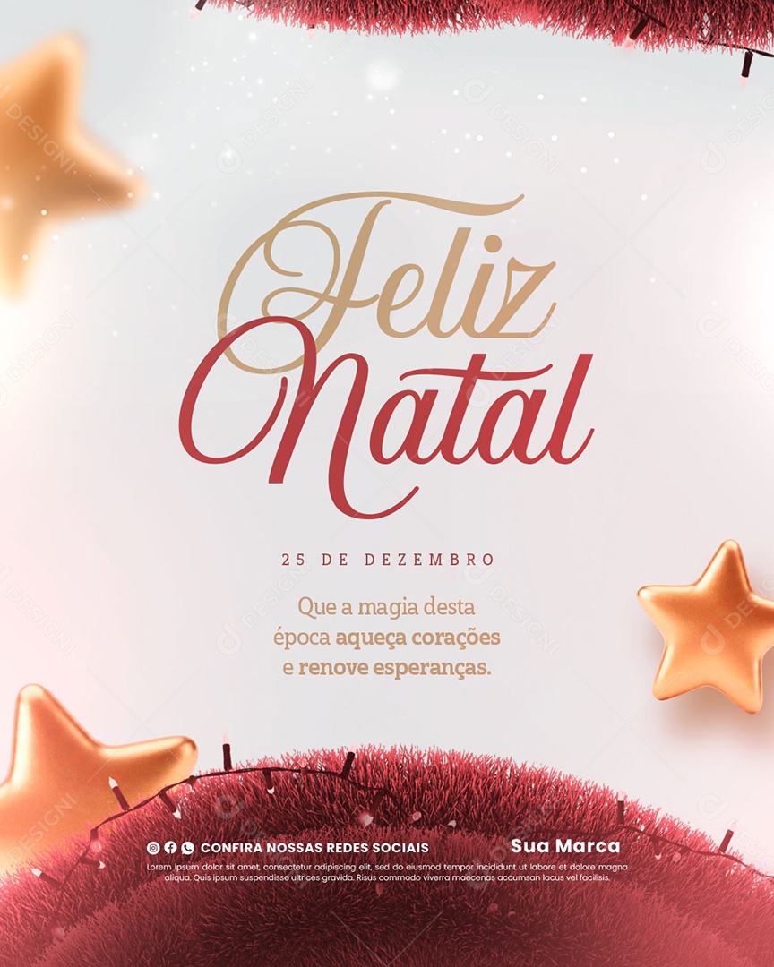 Feliz Natal 25 de Dezembro Social Media PSD Editável