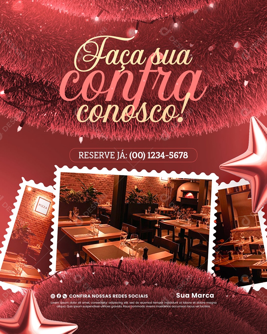 Convite de Confraternização Social Media PSD Editável