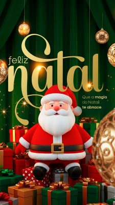 Story Feliz Natal 25 de Dezembro Social Media PSD Editável